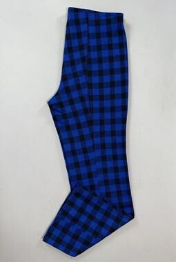 Maeve by Anthropologie Pull On Flex Waist Knit Pants. Blue/Black Check, Size S.